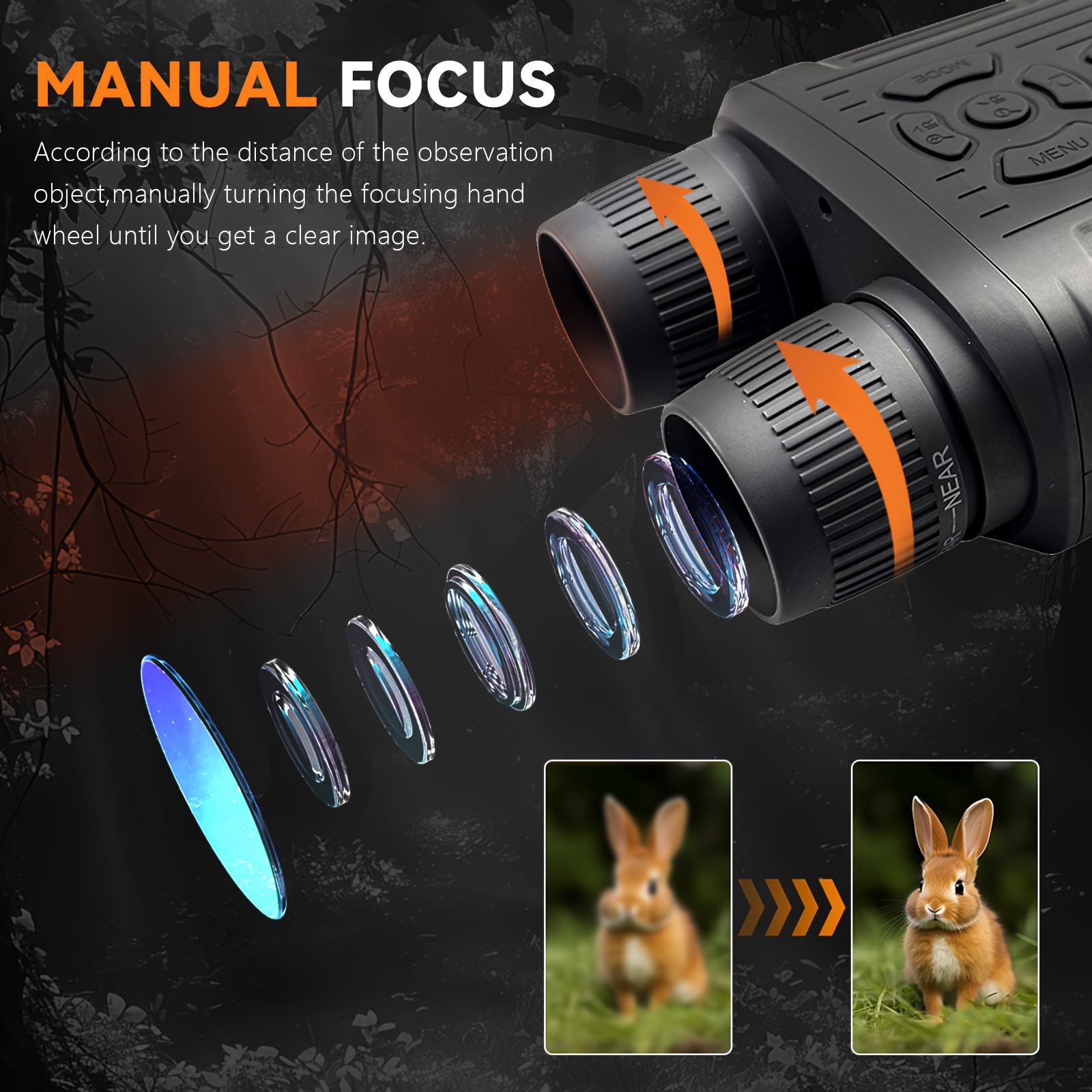 2 7k for adult infrared night binoculars 3 0 inch large screen 5 zoom 32g card for saving photos and videos for camping hunting and safety details 2
