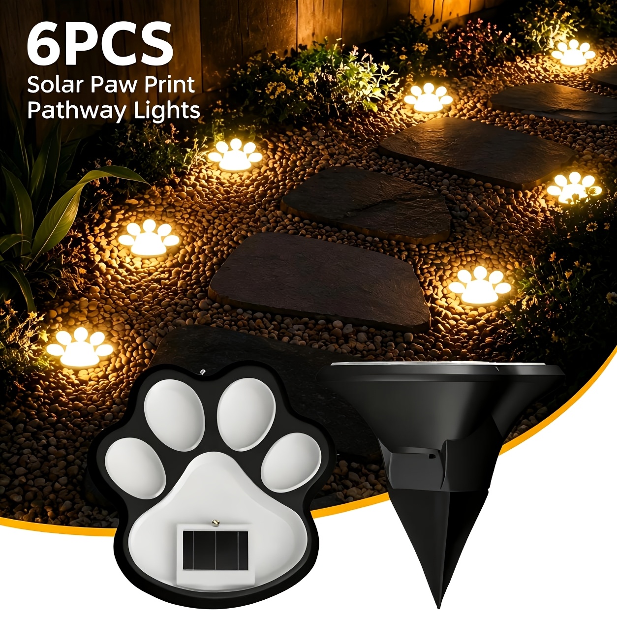 TEMU [6-pack Solar Claw Ground Lights] Outdoor Solar Claw Ground Lights, Garden Decorative Lawn Lights, Automatic Light Sensor Function, Charging