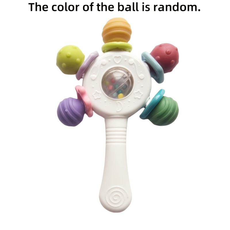 Baby Grip Strength Trainer Toy with Rattle - Fine Motor Skills Development, Non-Toxic Infant Learning Toy with Easy-Grip Stick for Toddlers, Babies - Random Pastel Colors (Green, Pink, Purple,) - Ideal Birthday or Holiday Gift for Boys & Girls, Baby Gym Play Mat, Toddler Playtime, Playful Design