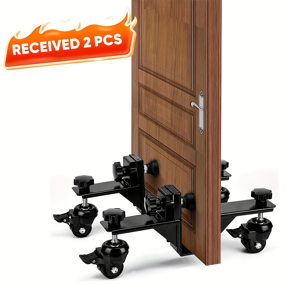 TEMU 2pcs Saker Heavy-duty Door Installation Kit With Door Dolly & Lifter - Compatible For 0.8 To 2.36 Inch Pre-hung, Slab, Front Doors - Buy 1 Get 1