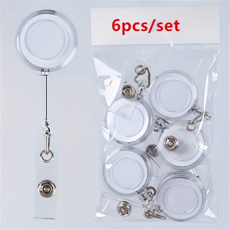 TEMU 2D 6pcs Lanières d'identification rétractables exquises, Clips de badge réglables, Rouleaux de plaque d'identité de bureau - Faciles à , Clips
