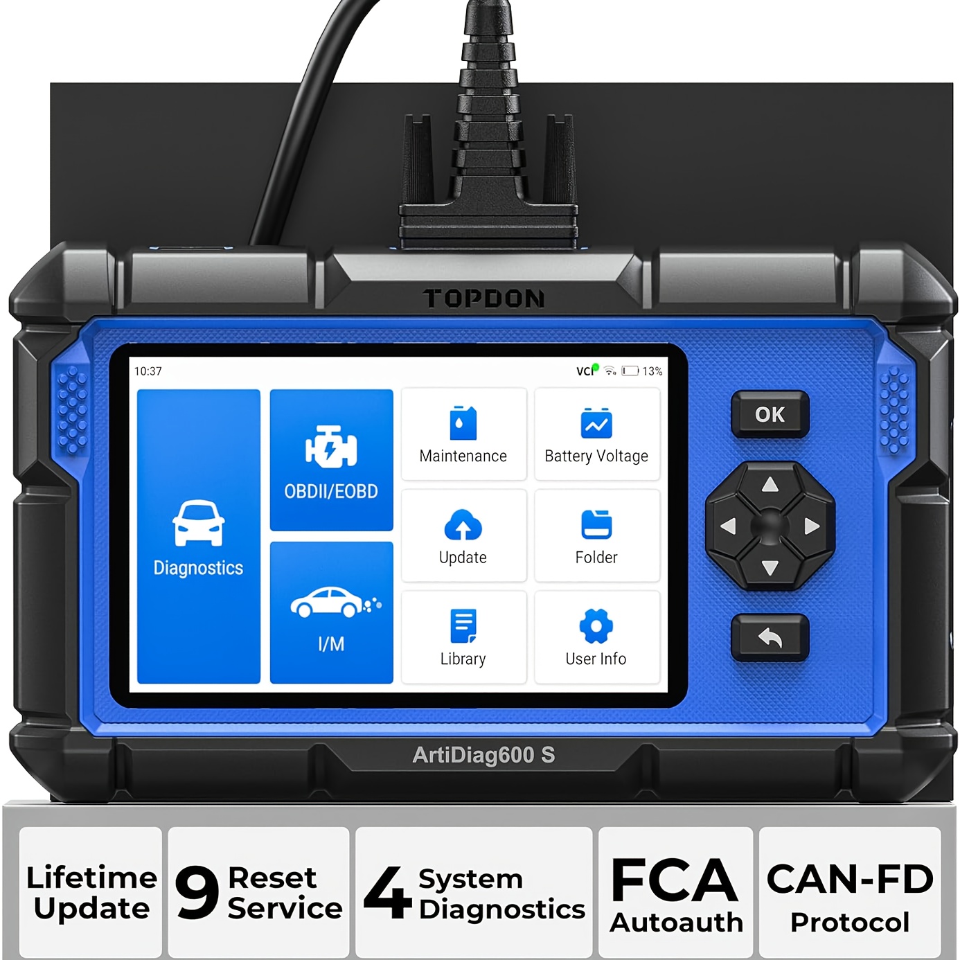 TEMU TOPDON AD600S Btkit-Ca, Batterie, Outil de Diagnostic Obd Topdon, Programmeur Obd de Diagnostic Complet, Scanner Automobile Professionnel, Outil