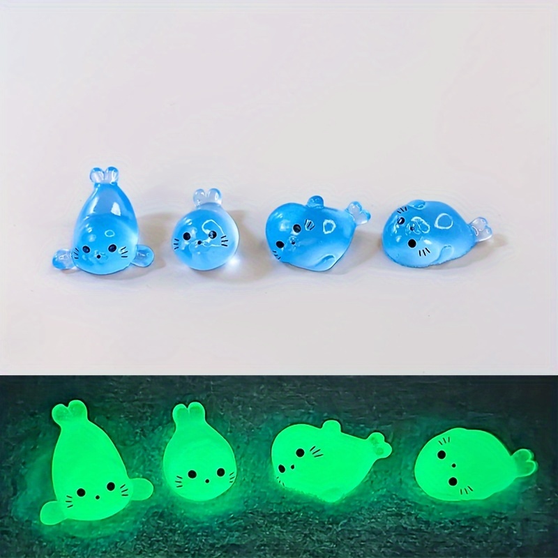 

12pcs -the-dark Animal Figures - Cute Resin Seals For Diy Aquarium & Garden Decor