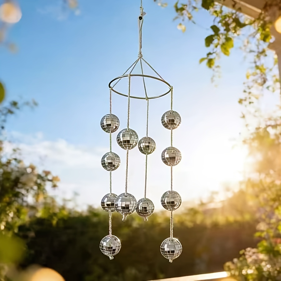 TEMU Disco Ball Sun Catcher Suitable For Indoor And Outdoor Use Hanging Silent Wind Chime Sun Catcher Handmade Garden Sun Catcher
