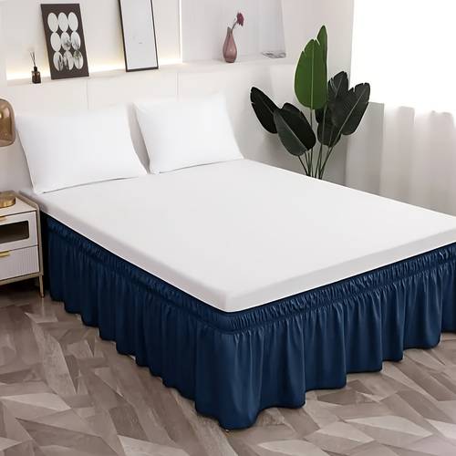 faldón de cama elegante de 16 pulgadas, 1 pieza de microfibra ultradelgada 100% con bandas elásticas