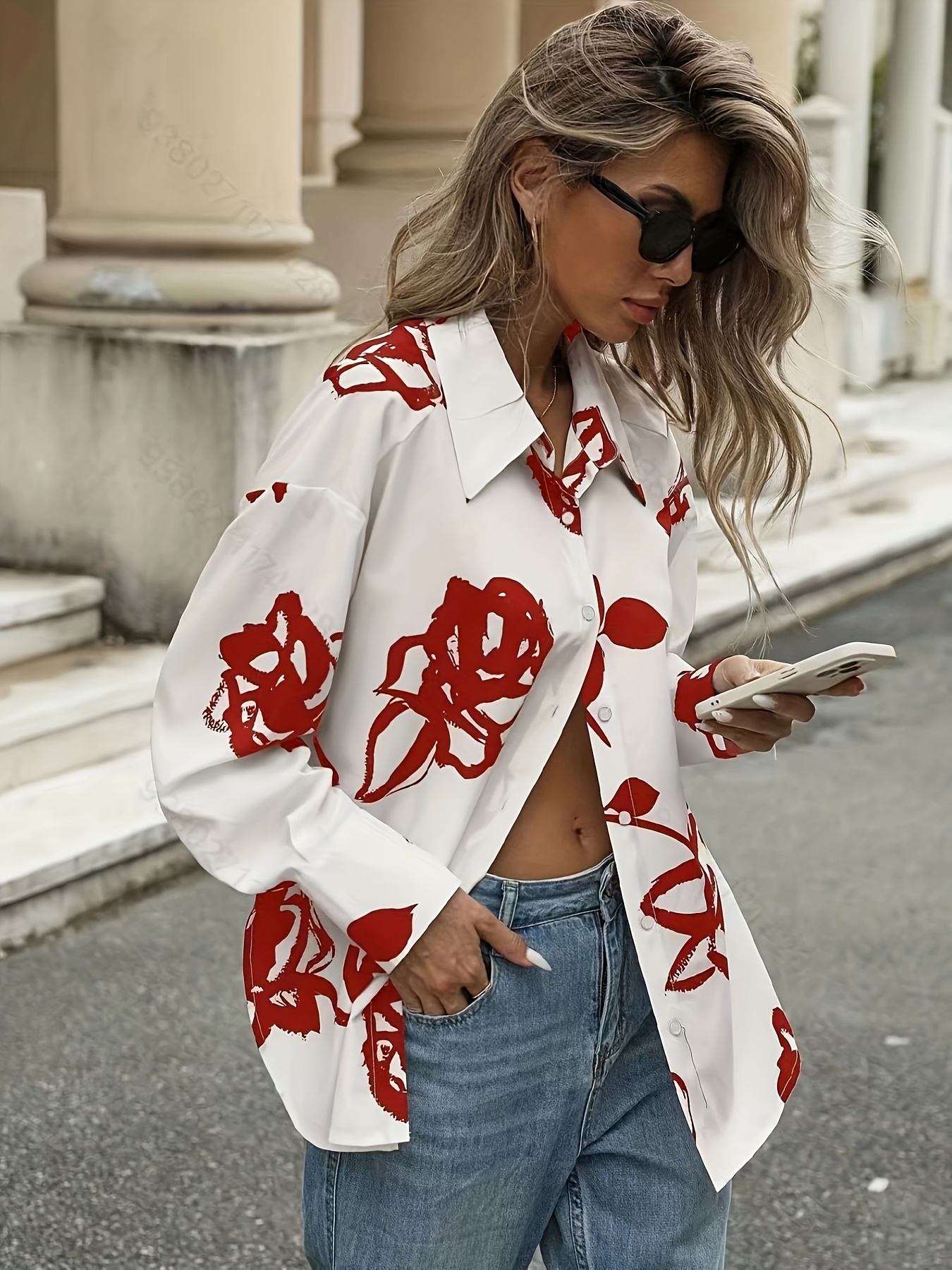 camisa casual elegante larga mujer estampado floral Temu Guatemala