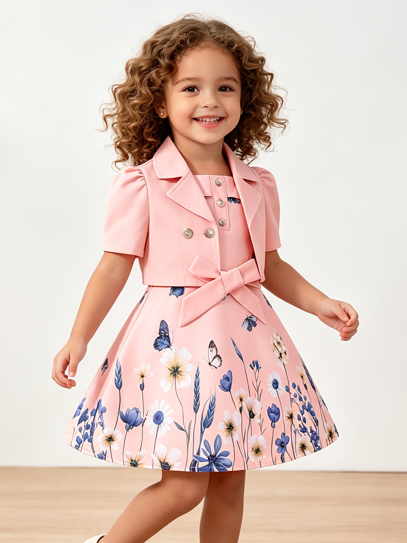 2pcs girls party dresses 2Pcs/pack Girls Party Dress and Pearls Bag Comfortable Sleeveless Design  Quick Changing Outfits for Kids Age 2-9T