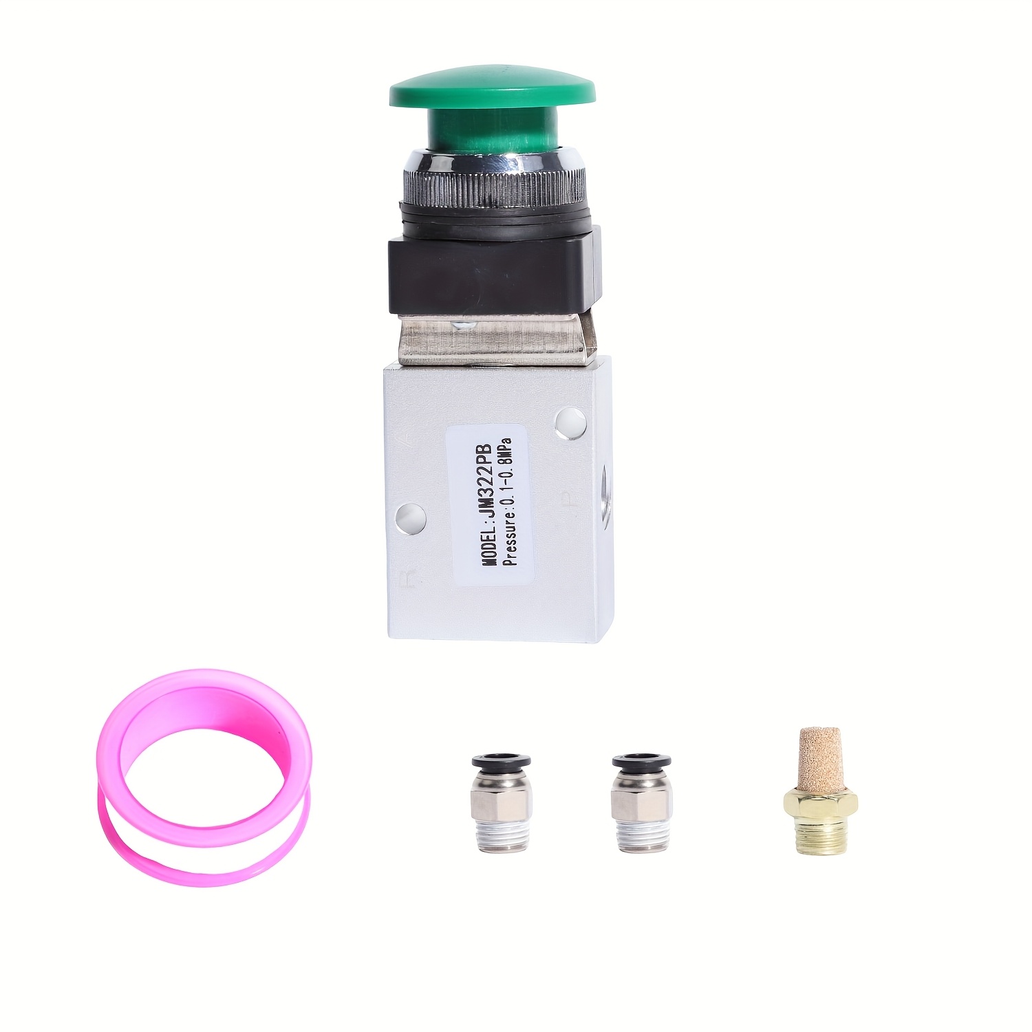 Image of Solenoid Valve Lskf-038-button Solenoid Valve 322-pb + 1 Copper Long Muffler + 2 Black 1/4 Connectors + 1 Ptfe Tape