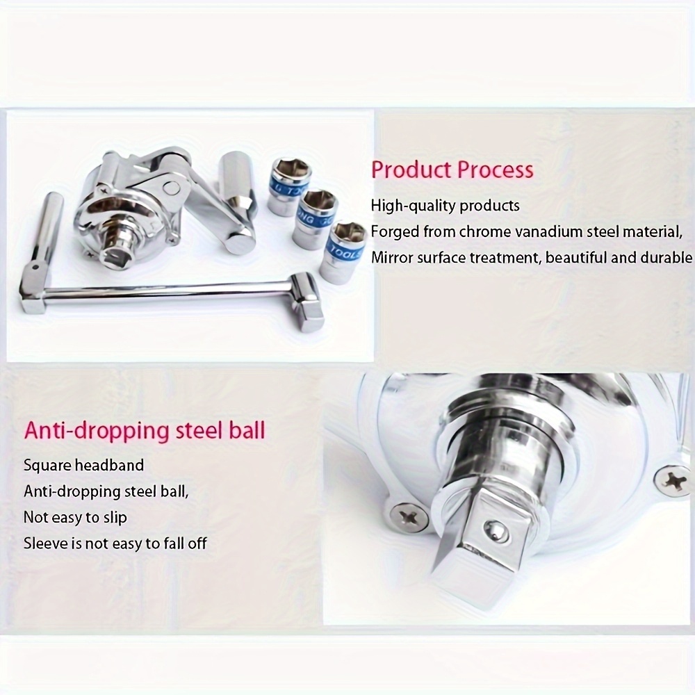 320nm high torque car ratchet wrench kit 1 2 drive 17 19 21mm socket chrome vanadium steel non slip handle hexagonal anti slip design for flat tires essential for home car repair car emergency tools holiday gifts Product details 7