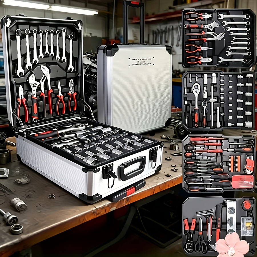 899 52-Piece Professional Multi-Functional Tool Set with Portable Case, Chrome Vanadium Steel, for Home and Car Maintenance