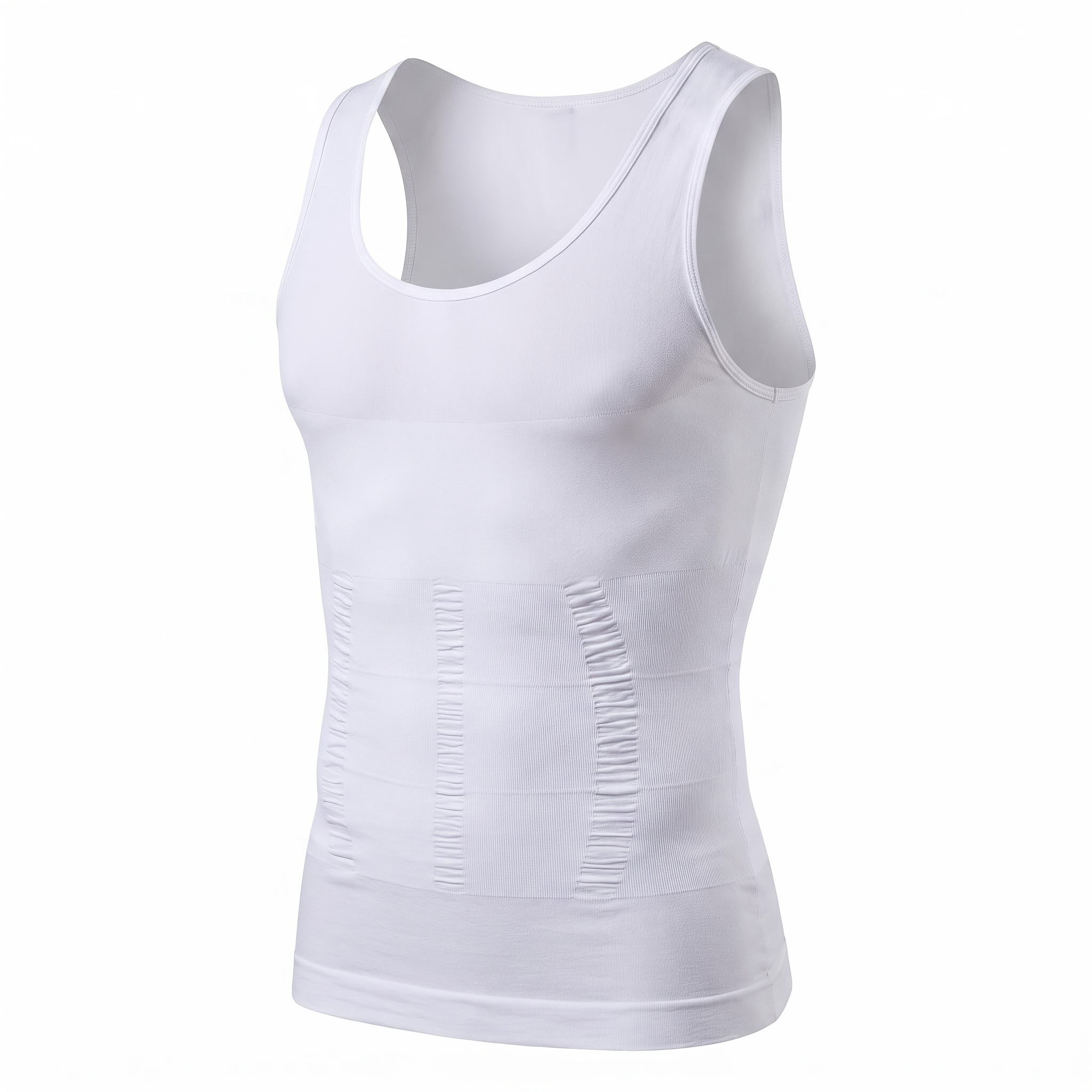 TEMU Men's 160d Strong Compression Shapewear Vest Tummy Control Slim Tank Top For Beer Belly, Breathable Invisible Body Shaper For Workout Daily Use,