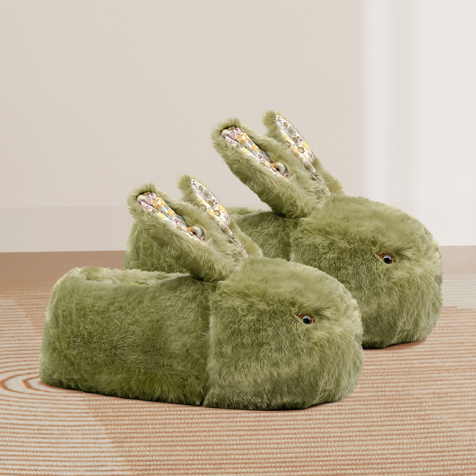 pair mens bunny cute animal slippers adult house fuzzy Temu