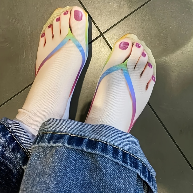 1/4 Pair Bizarre Flip-Flop Bone Toe Socks - Unisex, Non-Slip, Odorless, Moisture-Wicking, Soft & Comfortable, Perfect for Outdoor Sports, Parties, and Unique Gift Ideas, Cute Socks