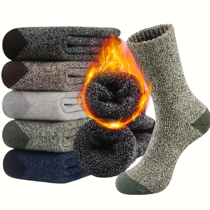 6 Pairs Men Women Winter Warm Socks, Thick Comfortable