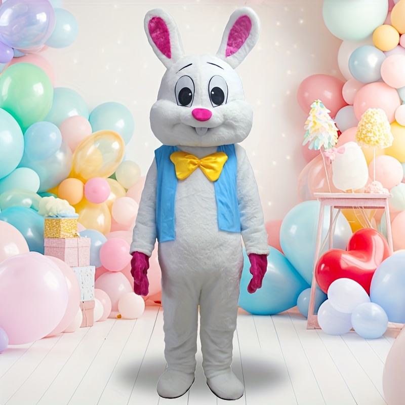 cute blue vest bunny mascot costume easter dress prop - Temu
