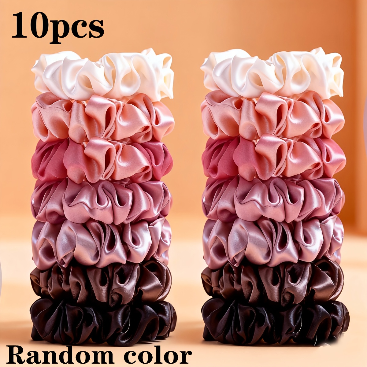 TEMU 10pcs Warm- Random Small Hair Ties, For High And Low Ponytails, Buns, And Everyday Versatile Hairstyles