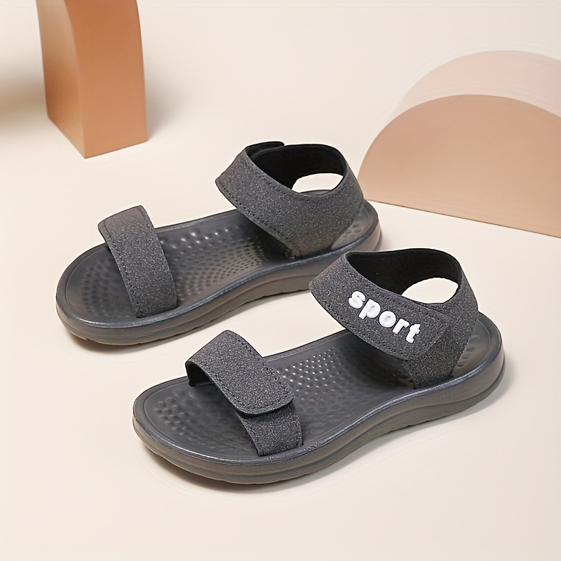 

Trendy Comfortable Solid Color Open Toe Sport Sandals For Boys, Breathable Lightweight Sandals For Outdoor Beach Sports, Spring And Summer