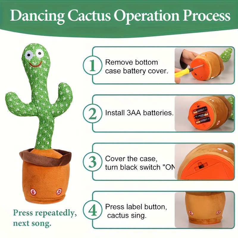 dance cactus  ing cactus toys dance cactus imitation toys and led english singing can   for   recorder music toys christmas halloween gift details 4