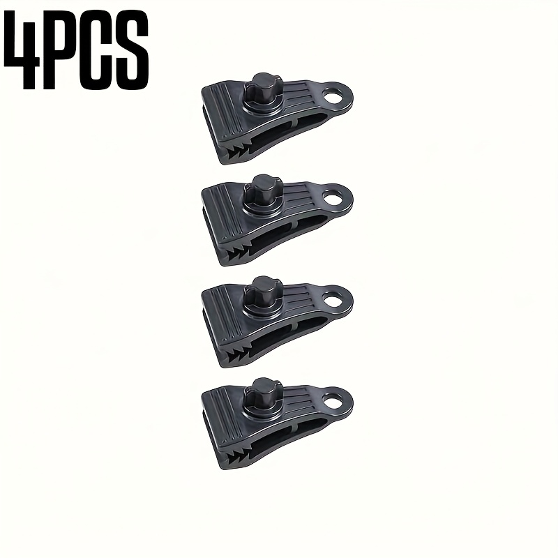 TEMU 4 grandes pinces requin pour de tente, crochets pour auvent de camping air, grandes pinces pour tente, pinces à œillet coupe-vent
