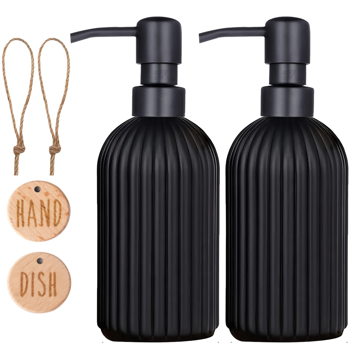 2pcs 500ml Matte Two-piece Set Dish Hand Dispensing Bottles, Pump Lotion Containers In