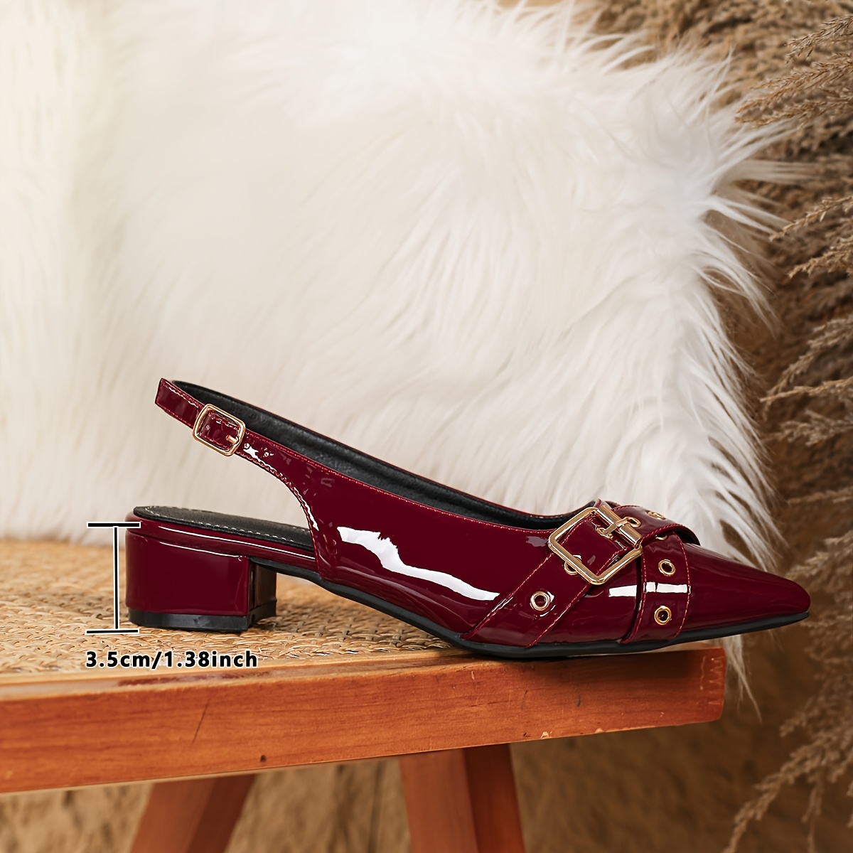 women's burgundy pointed toe heel sandals adjustable Temu Oman