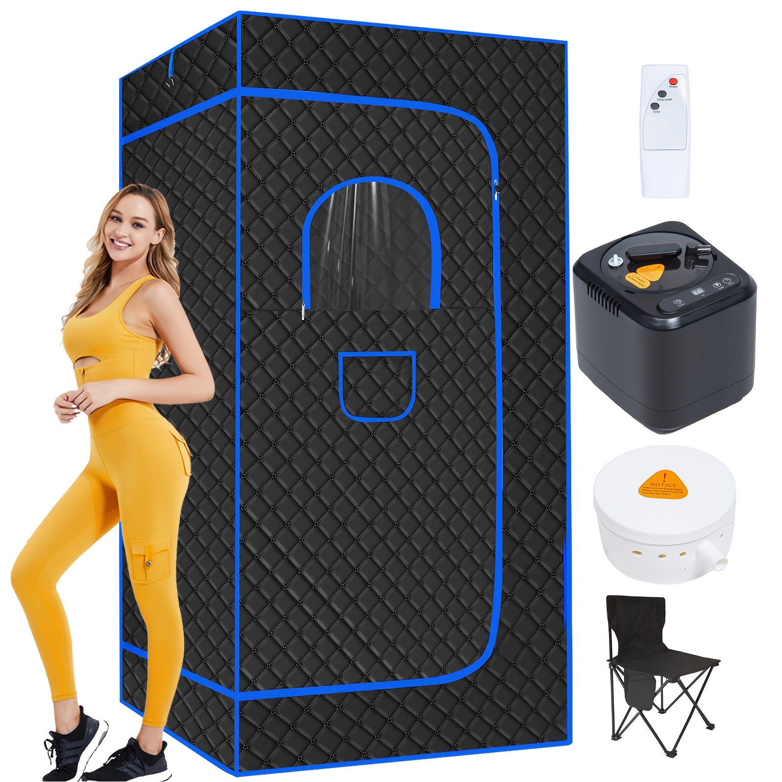 

Portable For Home Full Body Personal Sauna Sauna Tent At Home Spa With 3l 1200w , Timer, Foldable Chair, Remote Control Included