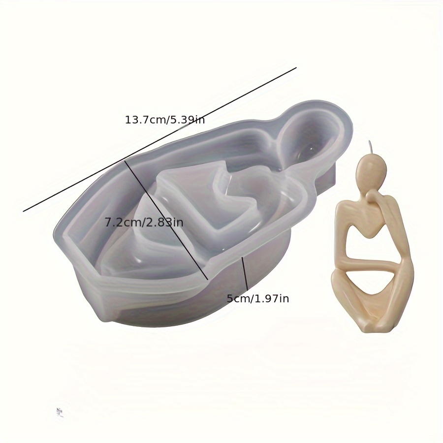 Art Thinker Candle Mold, 3d Abstract Thinker Silicone Mold For Candle Soap Making, Resin Mold Artistic Abstract Decoration Mold Epoxy Silicone Casting Mold Clay Gift Home Decor
