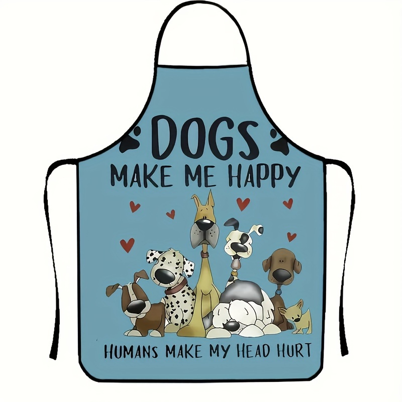 

Dog Pattern Polyester Apron - Sleeveless, Kitchen & Cleaning Bib For Home Use