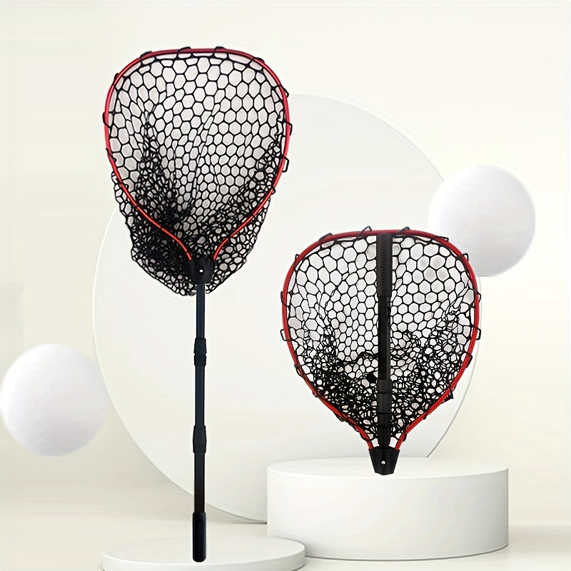 New Aluminum Alloy Fishing Landing Net, Aluminum Alloy 3-Section Telescopic  Pole, Sturdy And Durable, Silicone Mesh, 3-Section Retractable Landing Net,  Total Length: 162Cm/63.77In