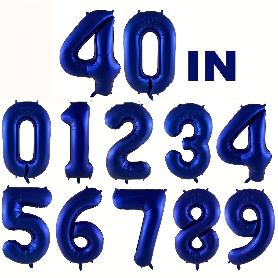 

40-inch Number Balloons For Birthday & Wedding Celebrations - Aluminum Film, Party Decor & Photo Props