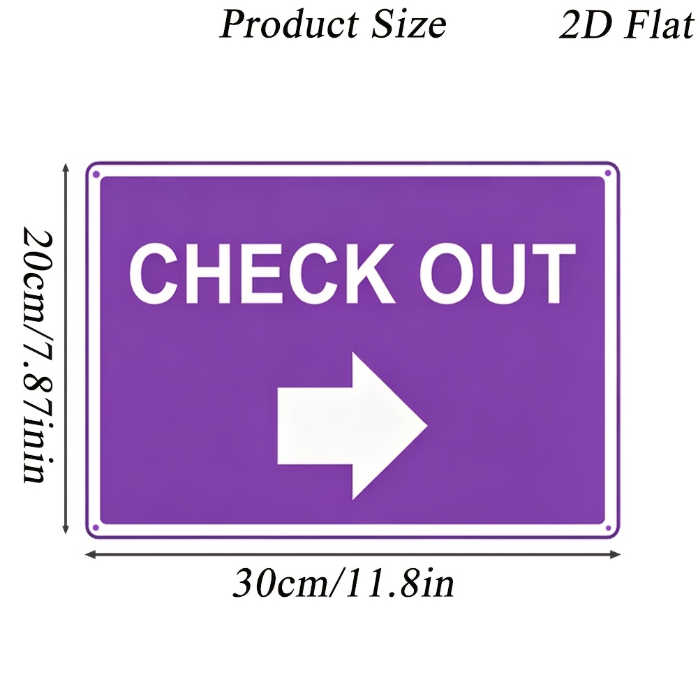 TEMU 2d Flat 1pc New Acrylic Material With Directional Warning Sign Decorative Plaque With Mounting Holes Suitable For Hotels, Offices, Commercial
