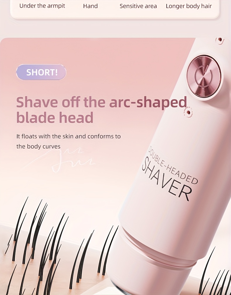 1pc rechargeable   cordless electric shaver 2in 1 unisex electric shaver   bikini trimmer wet and   hair trimmer and facial epilator for bikini under  legs   body and face Product details 9