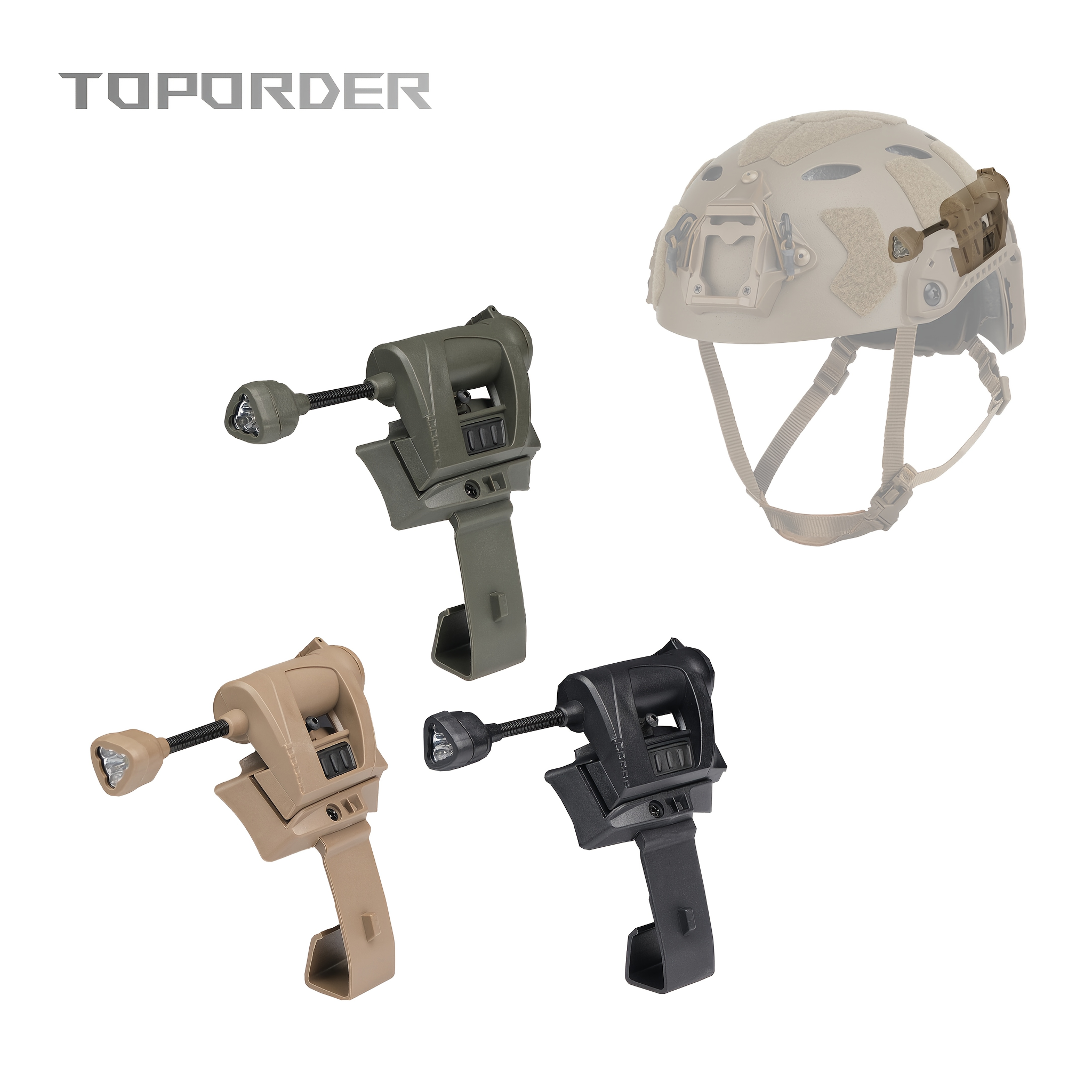 TEMU Tactical Helmet Light 3 Led Flashlight Outdoor Night Lighting For Laser Hunting Cycling Fishing Helmet Lamp