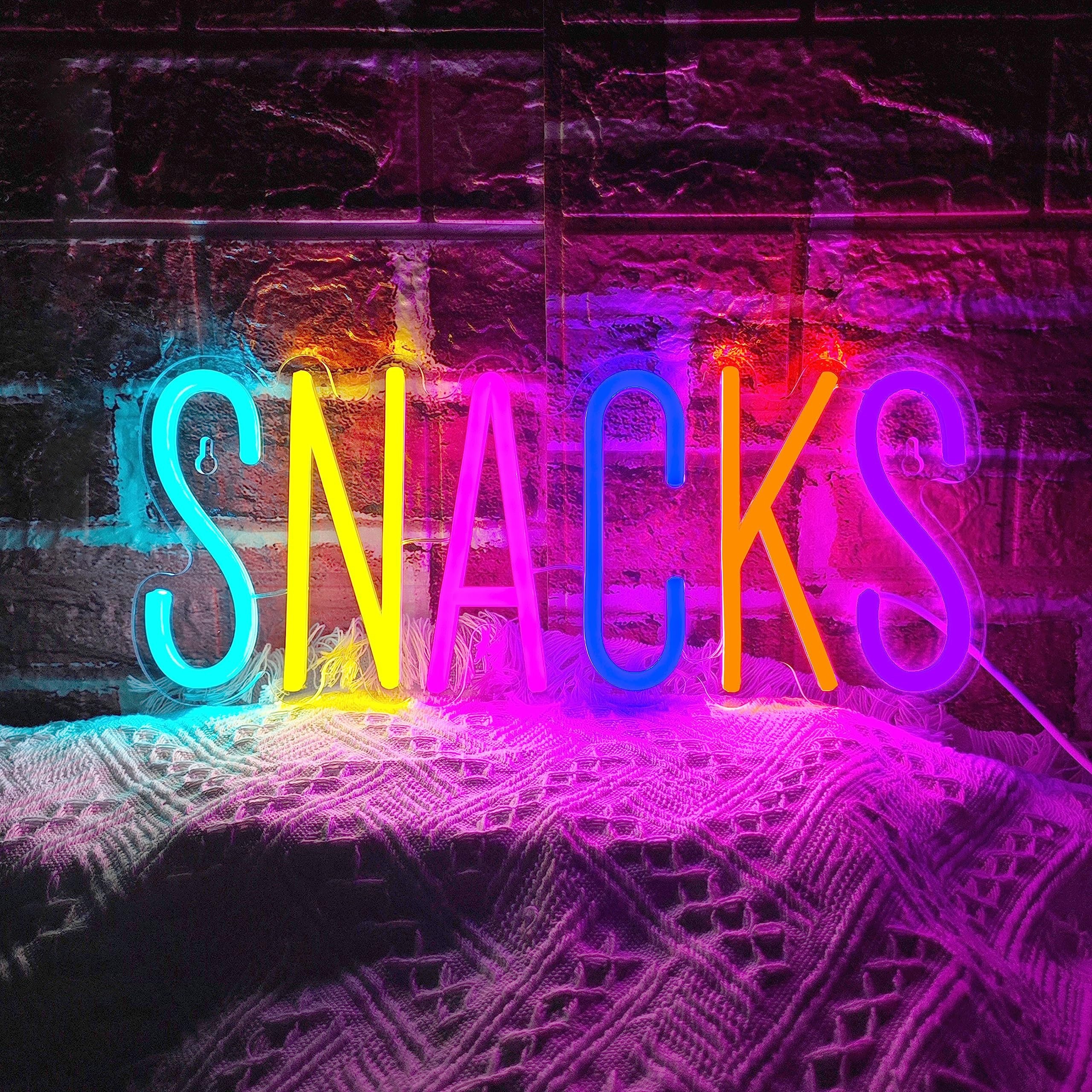 Image of 1pc Snack Neon Sign, Art Wall Decoration Sign, Shop Snack Stall Coffee Bar, Usb Powered Colorful Snack Neon Sign