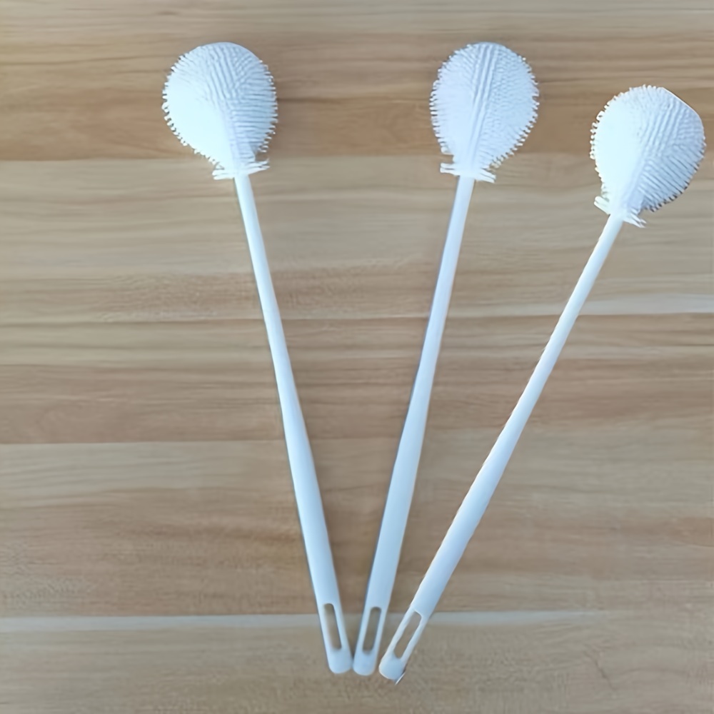 3pcs Cleaning Brush With Long Handle, 90° No-dead-angle Design For Cup And Bottle Cleaning - Essential Household Cleaning Tool For Tea Sets, Kitchenware, And Teacup Corners