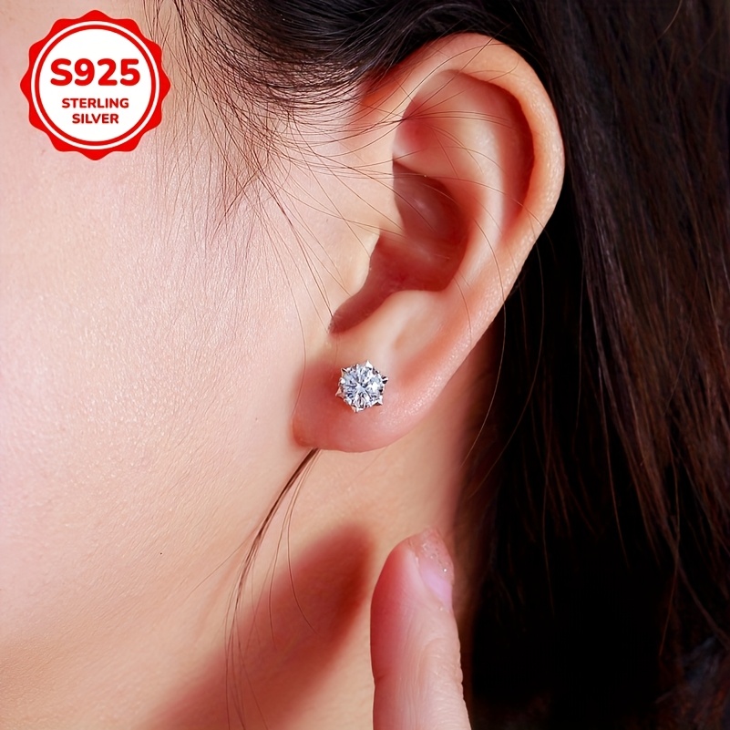 Women's 925 Sterling Silver Snowflake Earrings, Low Allergenic