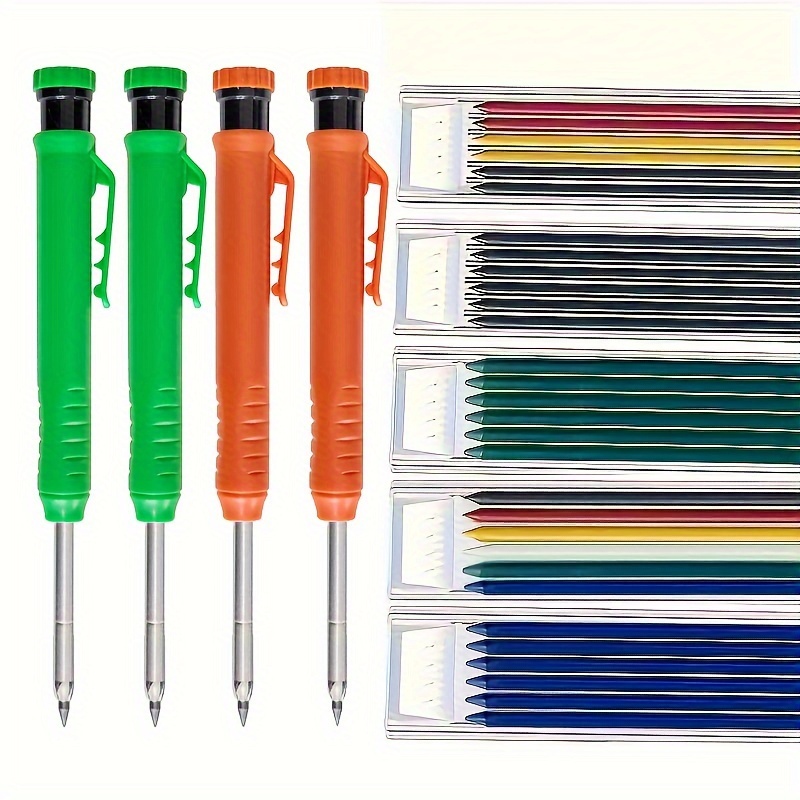 

Crayon mécanique de 2,8 mm avec aiguisoir intégré - Options orange et verte - Convenable pour le travail du bois et la marquage - Matériau en plastique - Convenable à partir de 14 ans