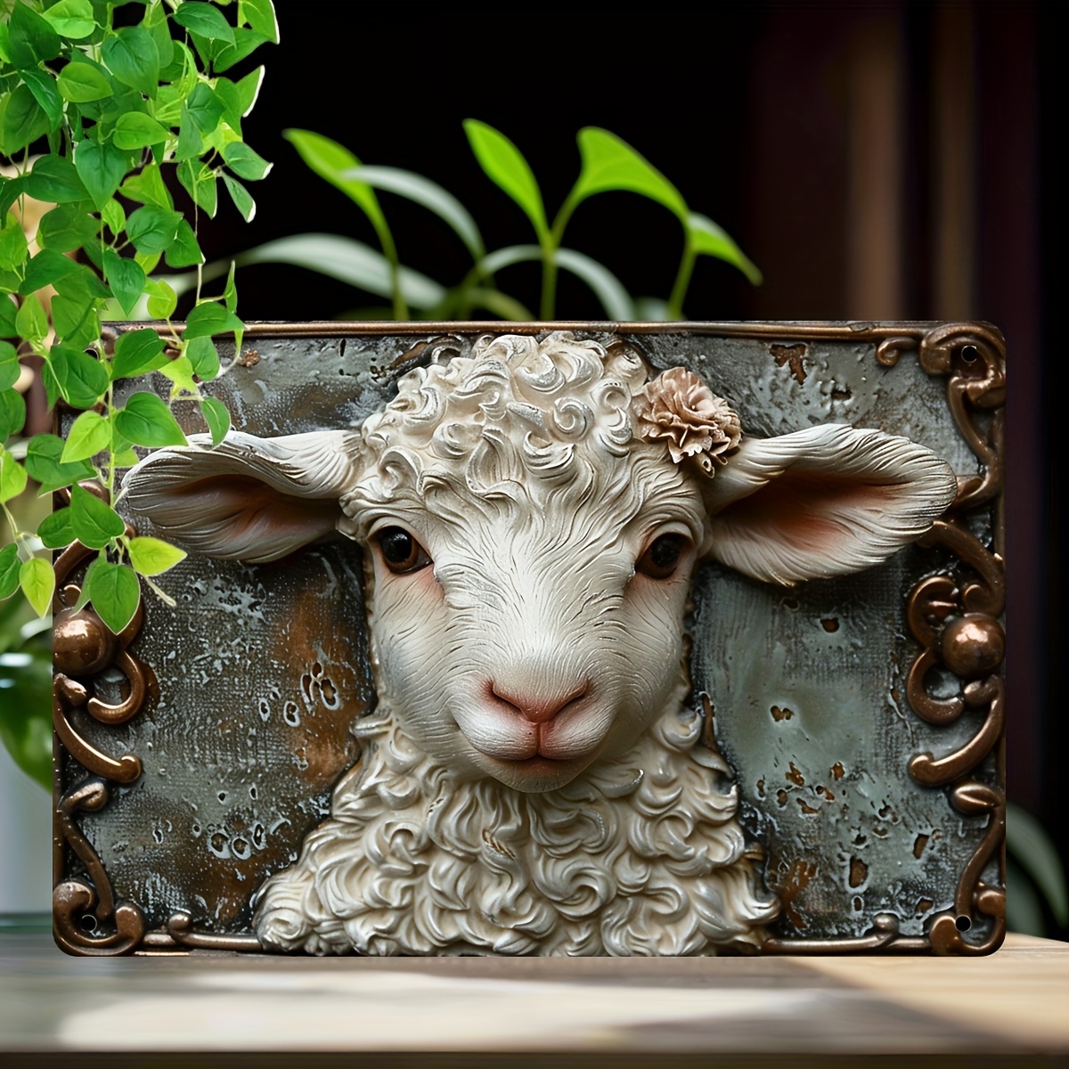 

Vintage Style Metal Decorative Sign "" | 8"x12" Wall Hanging Sheep Art Plaque | Versatile Farmhouse Decor For Room, Cafe, Man Cave, Garage, And Warning Sign | English Script