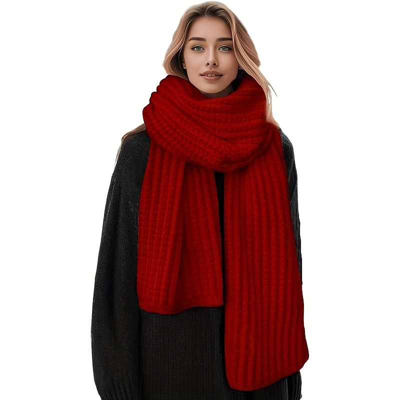 

Élégant foulard en acrylique tricoté - % acrylique, écharpe chaude la hivernale, non pelucheuse, artisanat tricoté , élastique, polyvalent les en air, lavable .