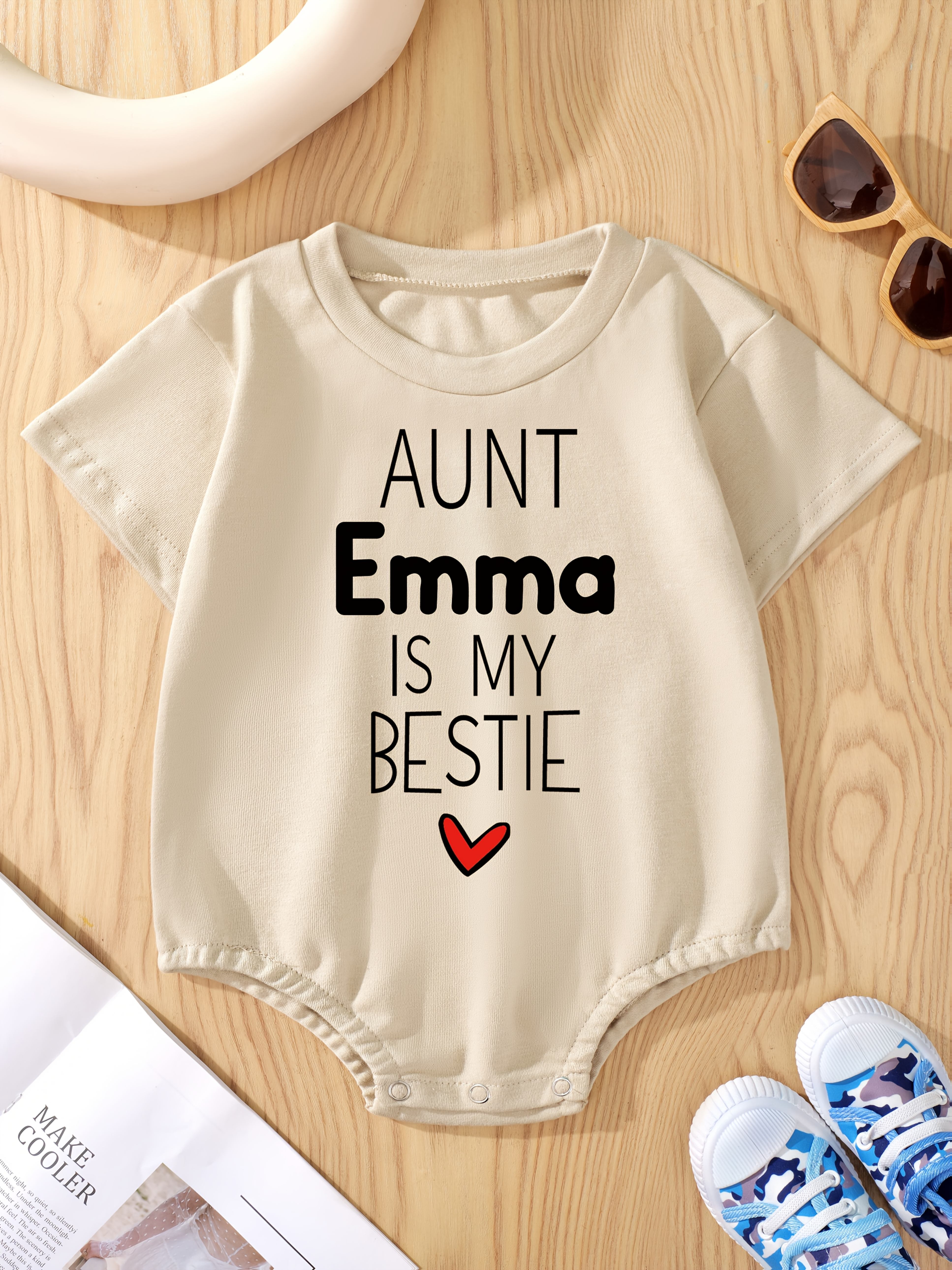 gepersonaliseerde babyrompertje aangepaste tante naam 