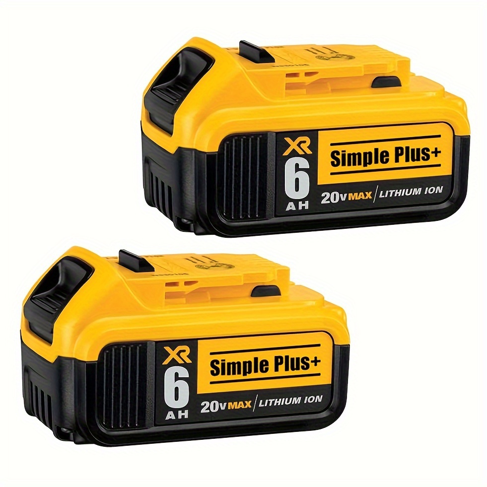 

2packs Replace For 20v Battery 6.0ah 4.0ah, Compatible With 20v Cordless Power Tools