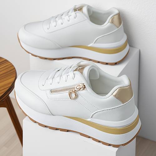 sneakers new womens simple side shoes with thick soles for height increase breathable and comfortable for daily wear suitable for petite women