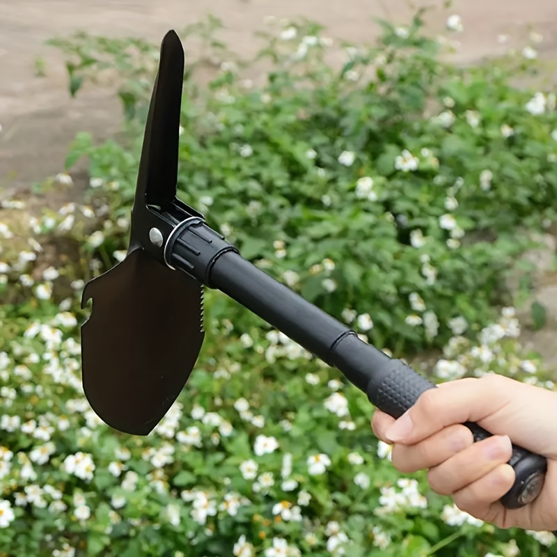 multi function folding trowel mini outdoor camping tool metal portable compact survival shovel with spade for gardening hiking backpacking details 2