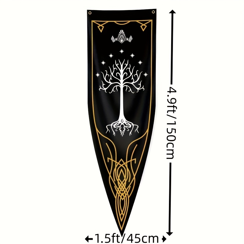 TEMU 2d Flat, 2d Flat Banner, 1pc Of Shadow-inspired Single-sided Printed Flag - 5.9x2/ 4.9x1.5 Inches, Durable With Grommets For Easy Hanging -