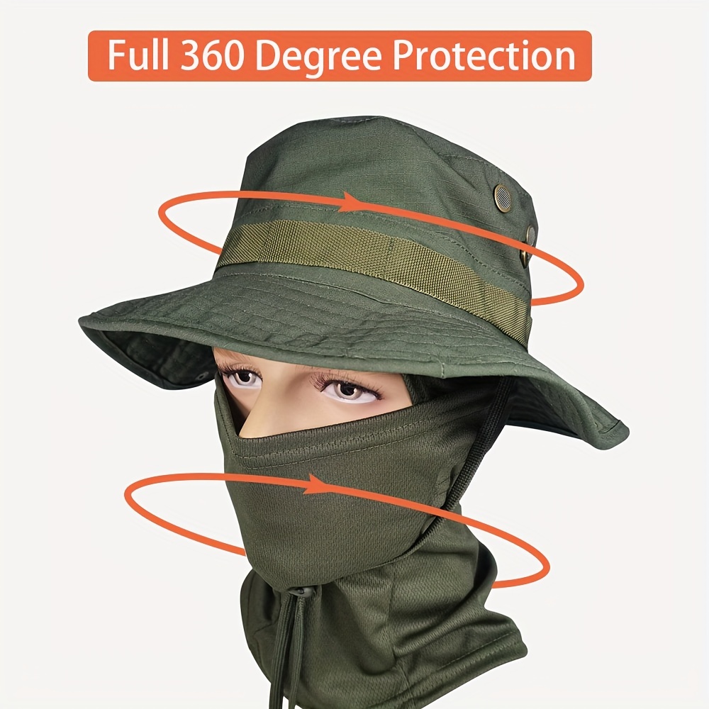 1 Set Camouflage Sunshade Fisherman Bucket Hat And Solid Color