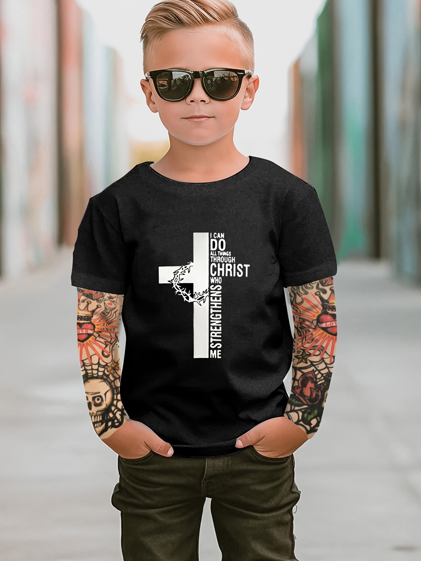 camiseta manga corta estampado cruzadas Temu Uruguay