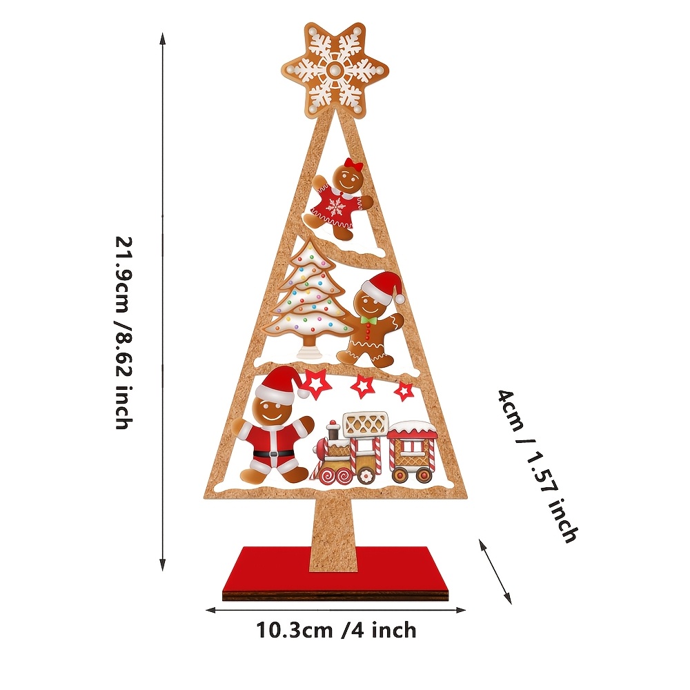 TEMU Christmas Ornaments Wooden Christmas Tree Desktop Decoration Party Holiday Atmosphere Arrangement Creative Small Gift