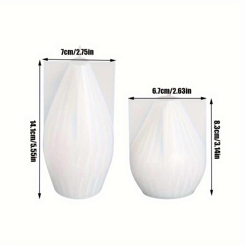 2pcs/ Geometric Pear Candle Mold Origami Lantern Shape Mold Soap Silicone Mold Resin Home Art Decoration Gift