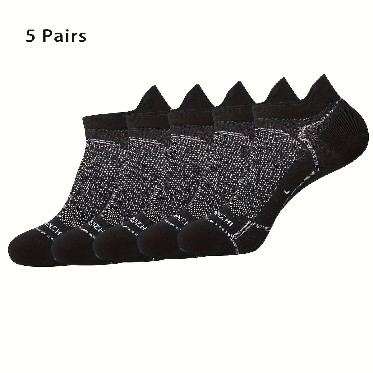 TEMU 5 Pairs Of Breathable Mesh Sports Socks For Men And Women, Large Size, Designed For Daily Casual Wear And Running, With Anti-friction Heel Tags