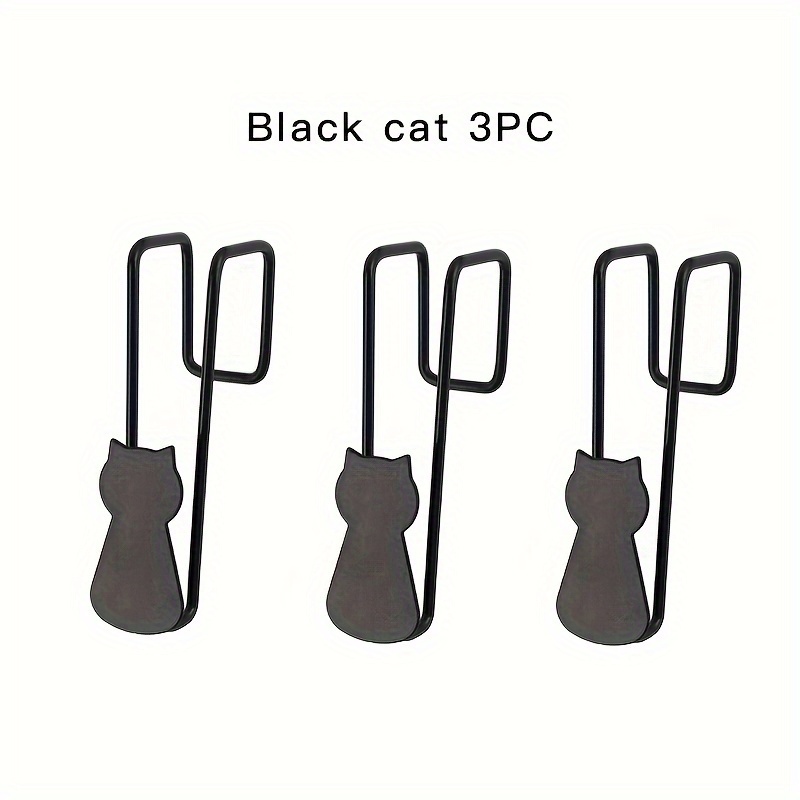 1pc/3pcs Metal Hook, Halloween Black Cat Decorative Hook, Bathroom Kitchen Cabinet Door Hook, Nail-free And Punch-free Cartoon Animal Storage Hook, Towel Hook, Key Hook